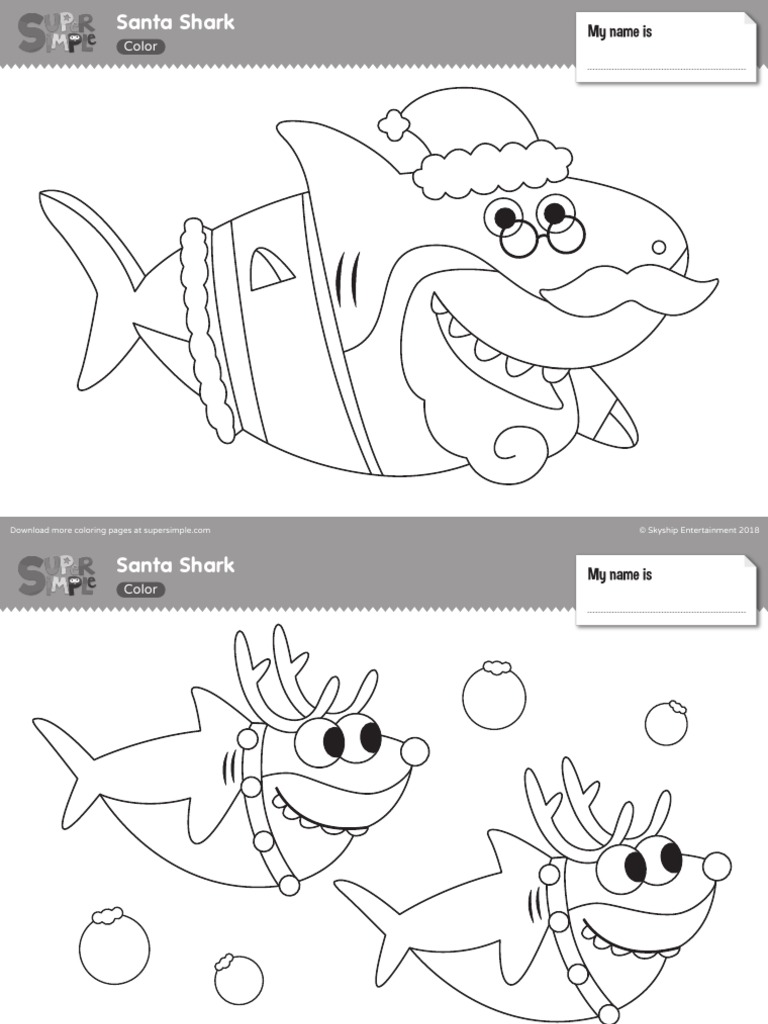 Santa Shark Color | PDF