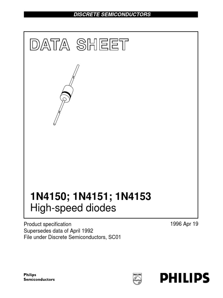 Data Sheet HighSpeed Diodes PDF Diode Electronic Engineering