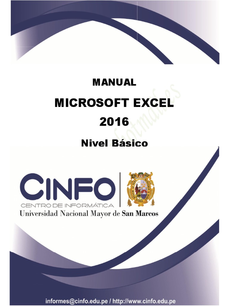 Manual de Excel 2016 - Nivel I Básico | PDF | Microsoft Excel | Hoja de ...