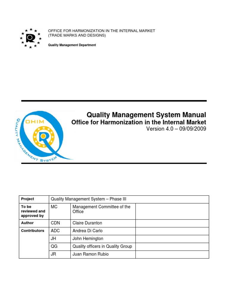 Quality Management System Manual v4.0 | PDF | Internal Audit | Audit