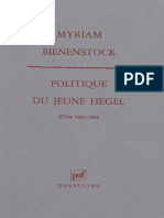 Myriam Bienenstock - Politique Du Jeune Hegel. Iéna 1801-1806. (19992) - Libgen - Li