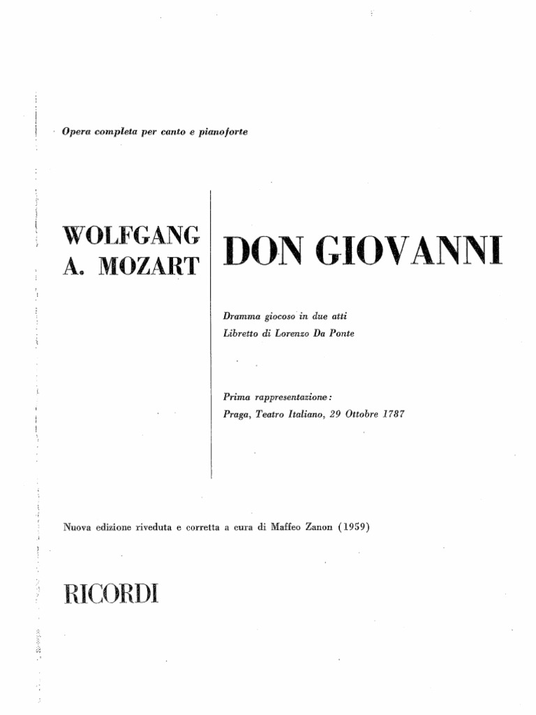 Don Giovanni (Ricordi) | PDF