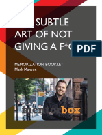 The Subtle Art of Not Giving A F CK: Memorization Booklet Mark Manson