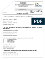 Avaliação Gramática 6o Ano SESC Roraima