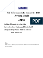 Ayesha Nazir 45198 Elements of Advertisment (MID)