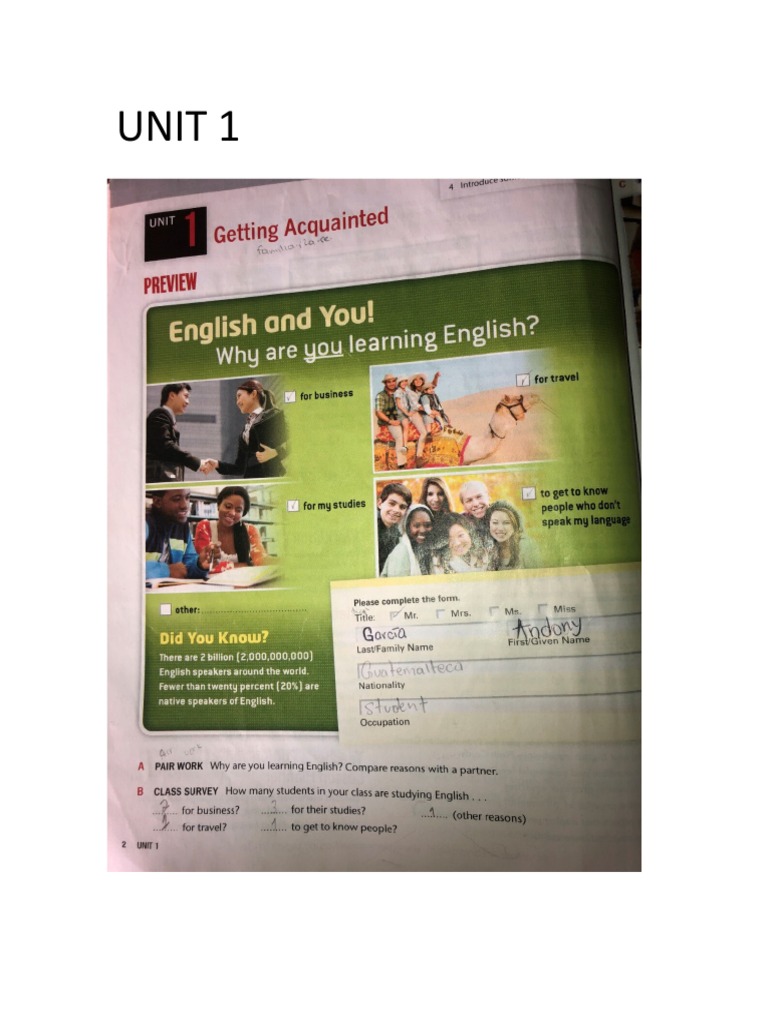 Ejercicios Libro Top Notch 1 Marcony PDF