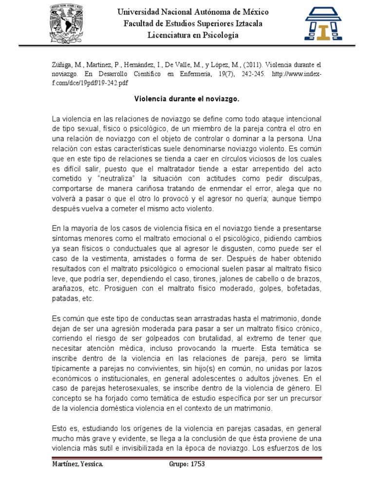 Violencia en el Noviazgo | PDF | Violencia | Instituciones sociales