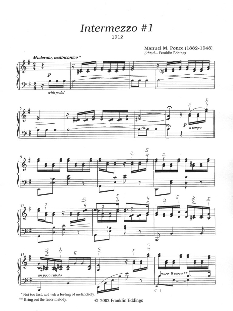 Intermezzo 1 (Page 1) Manuel Ponce PDF