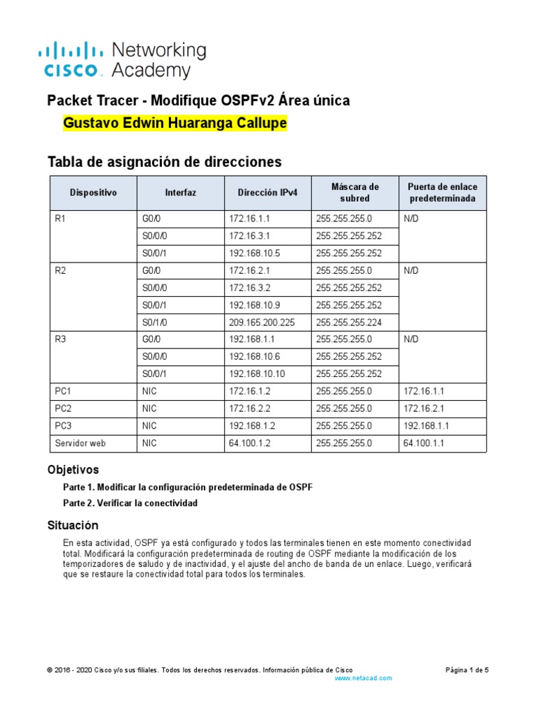 2 4 11 packet tracer modify single area ospfv2 pdf est ndares de