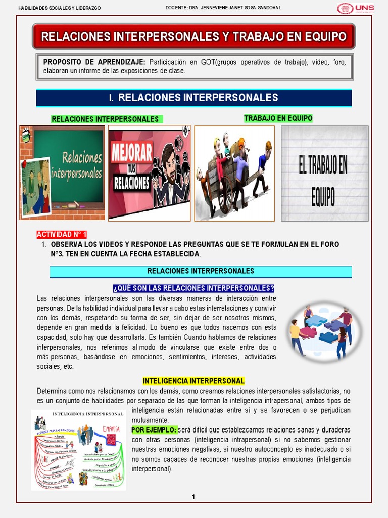 Habilidades en Relaciones Interpersonales | PDF | Las emociones ...