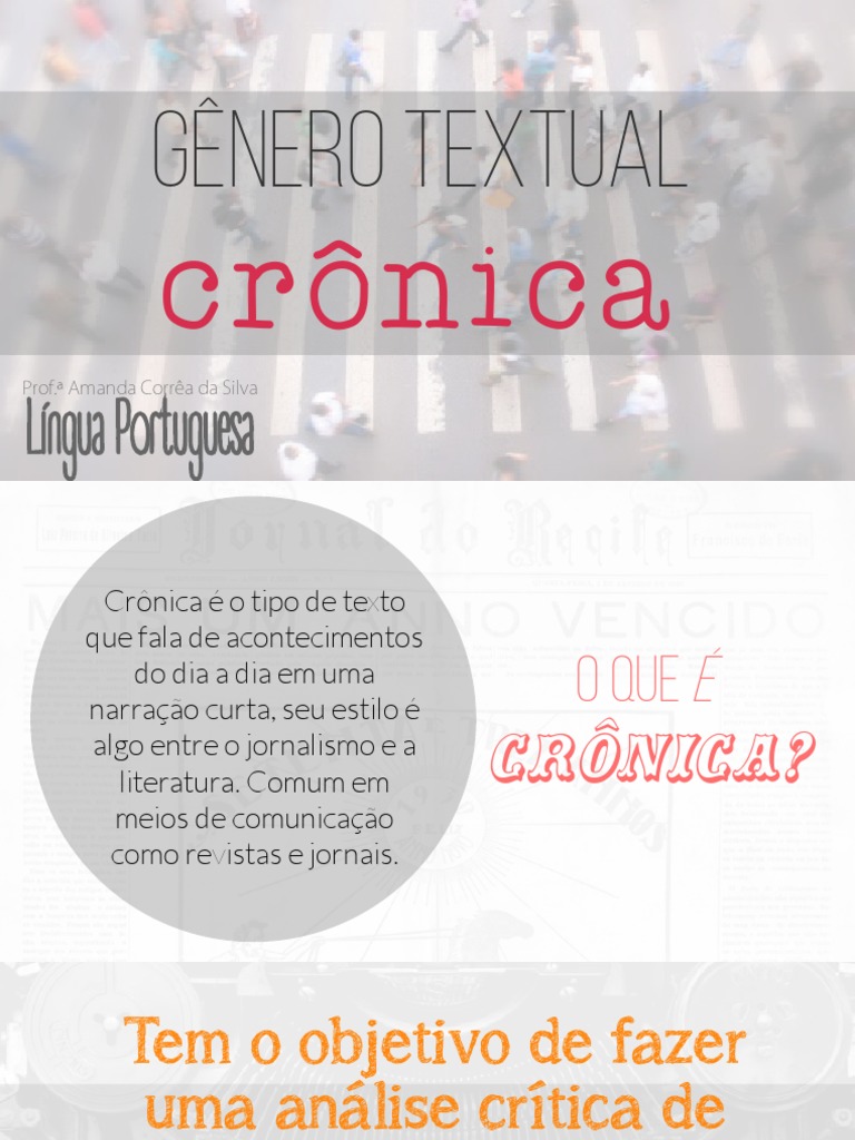 Entenda a Crônica: Gênero Textual e Tipos | PDF | Poesia | Idiomas