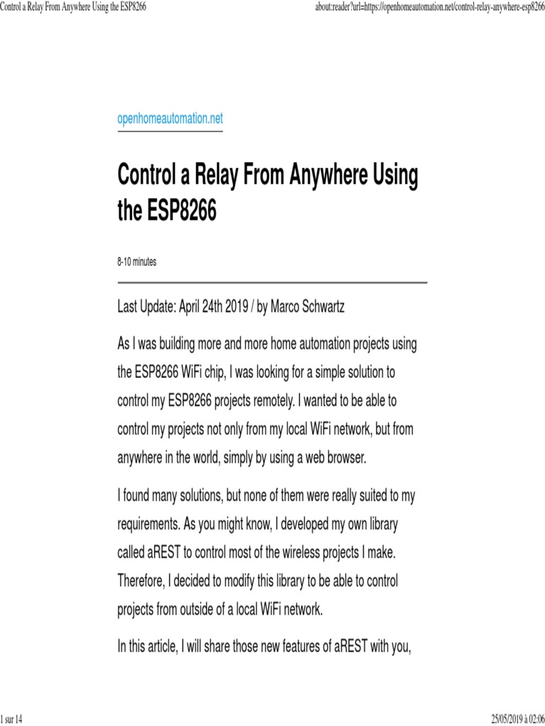 Control A Relay From Anywhere Using The ESP8266b | PDF | Callback ...