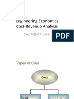 Engineering Economics Cost-Revenue Analysis: Syed Sajjad Hussain