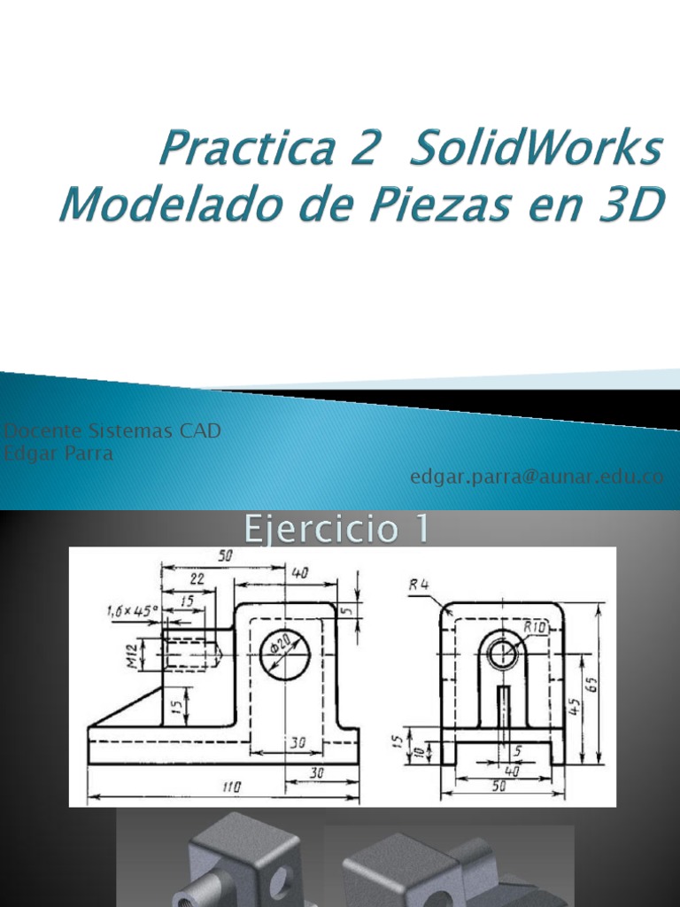 Modelado 3D, Piezas Mecánicas (SolidWorks) | PDF