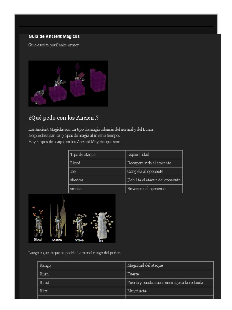 Guia de Ancient Magicks - Runescape en Español | PDF