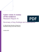 Cyber Crime: A Review of The Evidence: Research Report 75 Summary of Key Findings and Implications