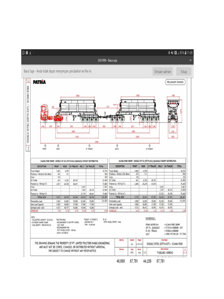 Double Vessel SST82-scania R580 | PDF