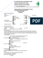 Dinas Kesehatan: Formulir Laporan Insiden Ke Tim Keselamatan Pasien Puskesmas Perawatan Subaim Laporan Insiden (Internal)