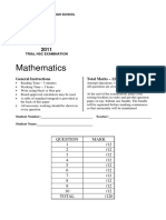 Mathematics: General Instructions Total Marks - 120