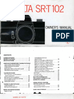 Minolta SRT) O2: Owner'S Manual