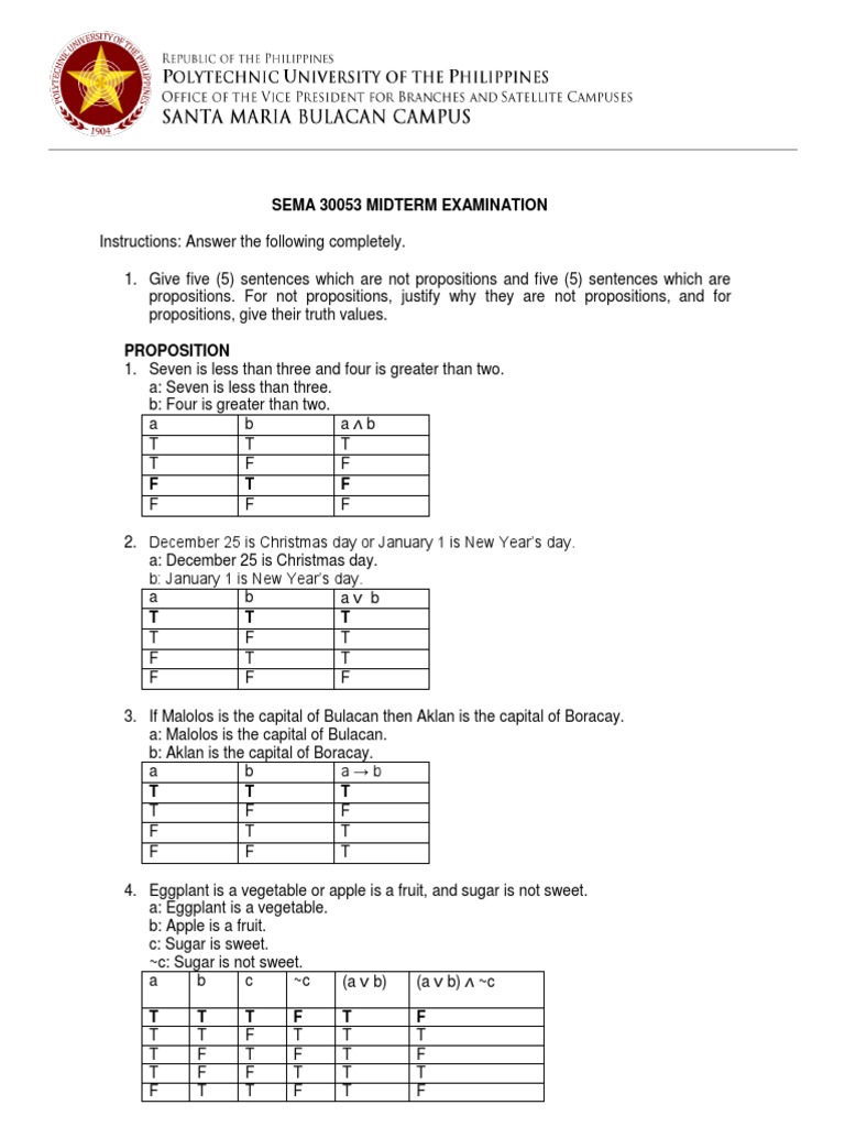 SEMA 30053 Midterm Exam Overview | PDF | Syntax (Logic) | Epistemology