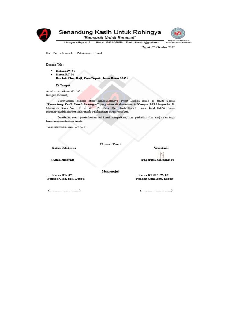 Surat Izin RT RW | PDF