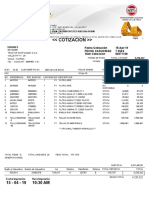 Cotización de filtros y aceites para tractor