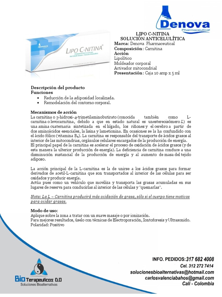 lipo c nitina como se aplica X10 De 5ml Denova Denova Electromeso Estamos en el