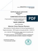 Certificado Del Curso - Soporte Vital Bsico RCP