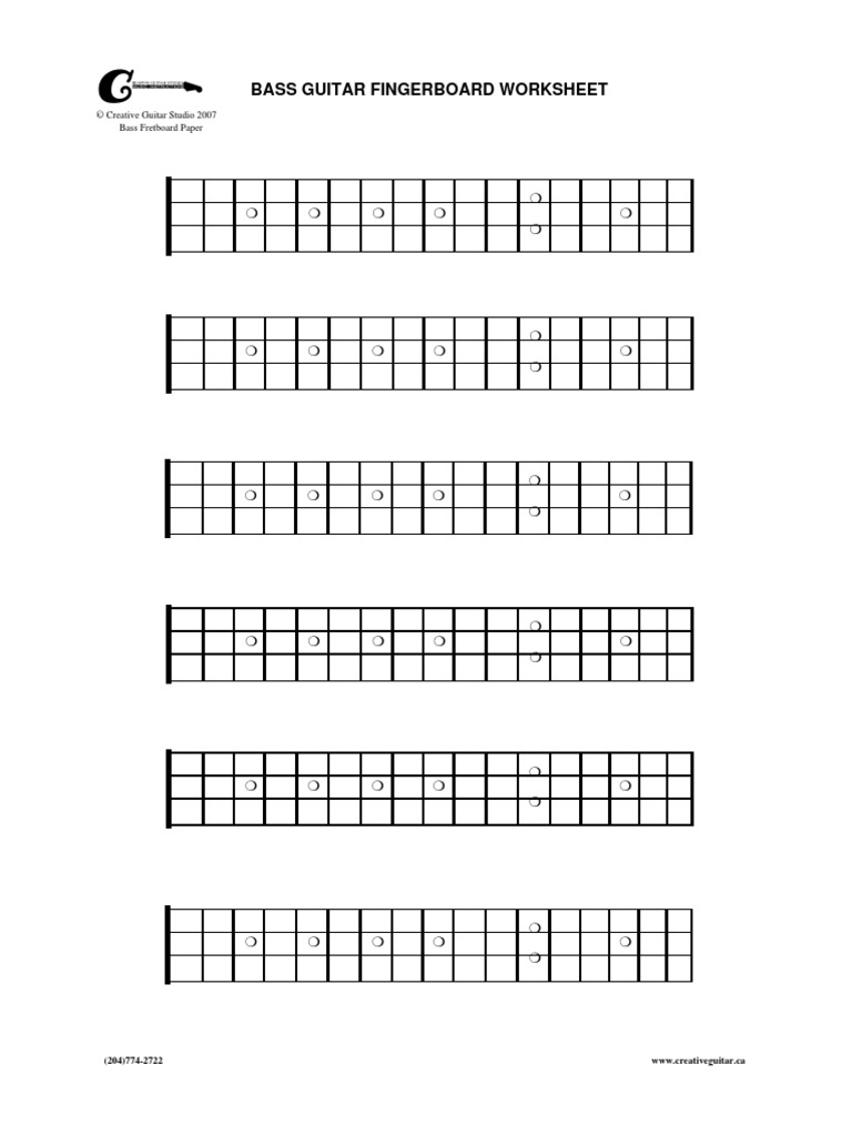Bass Fretboard Blank PDF
