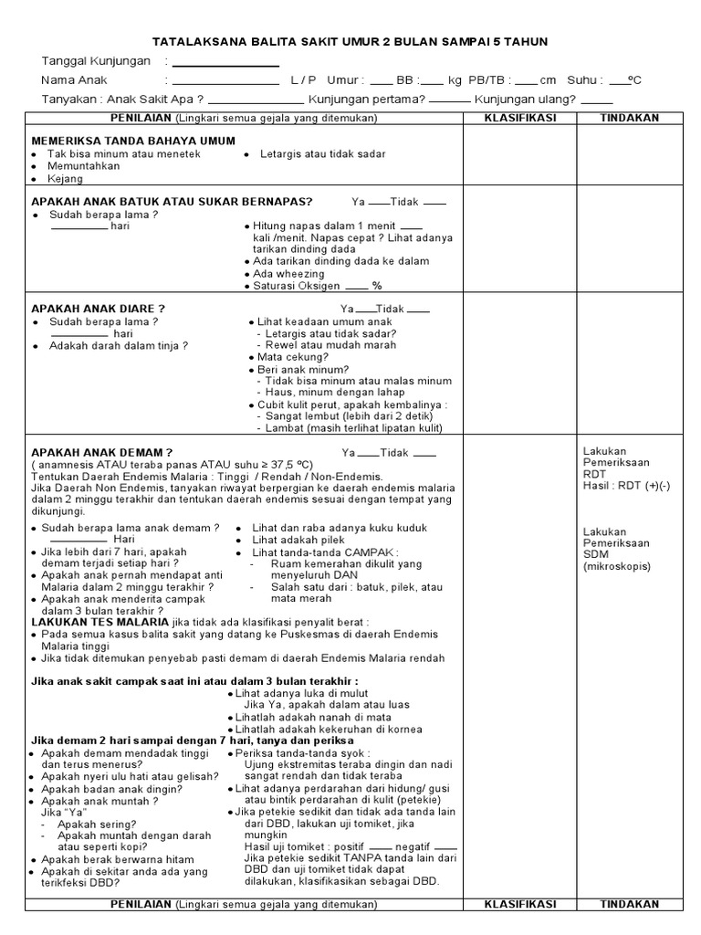 Panduan MTBS untuk Balita Sakit | PDF