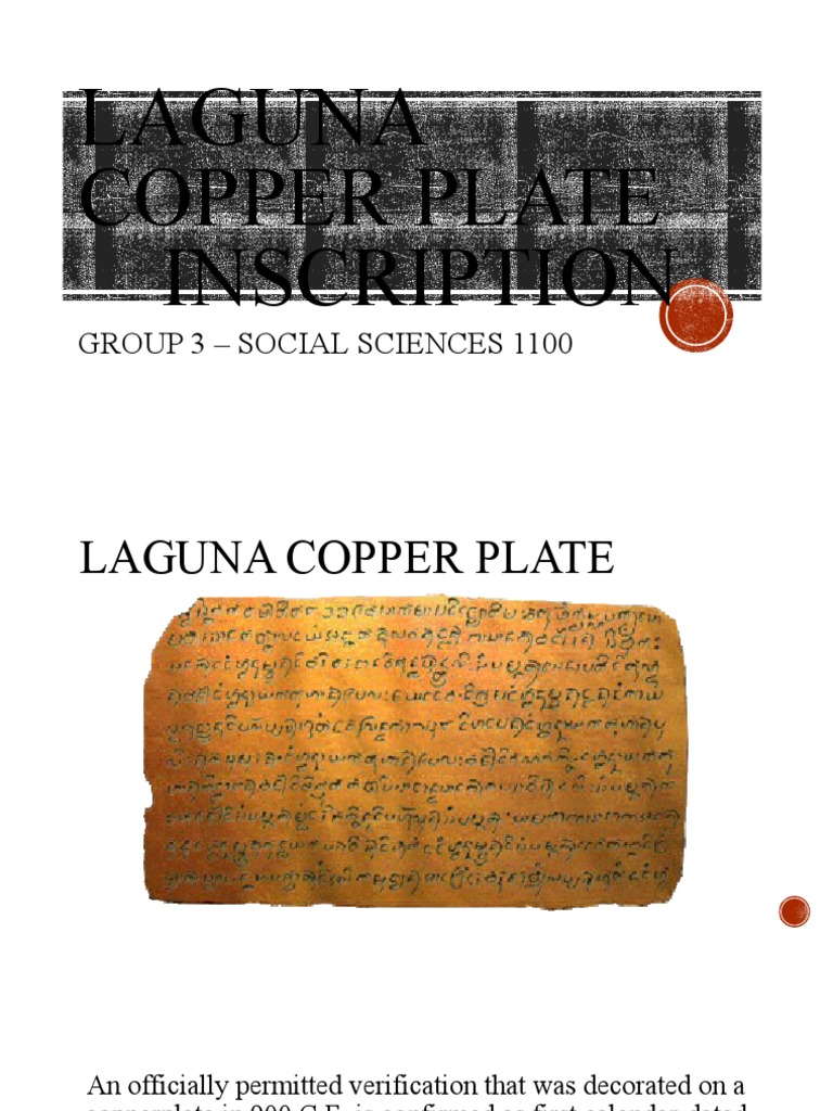 Laguna Copper Plate Inscription Group 3 Social Sciences 1100 PDF