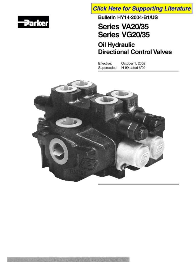 VA35 VA20 Directional Control Valves Catalog PDF Indemnity
