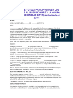 Acción de Tutela para Proteger Los Derechos Al Buen Nombre y La Honra