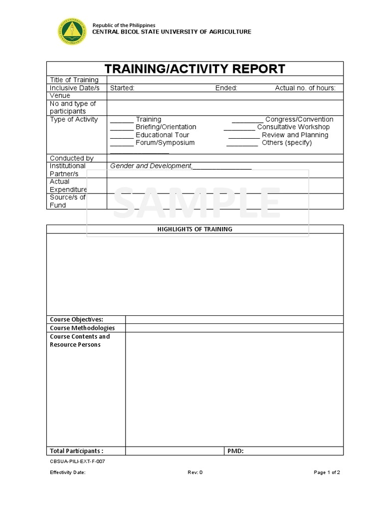 GAD Training Completion Report PDF Business