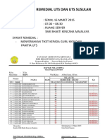 Pelaksanaan Remedial Uts Dan Uts Susulan