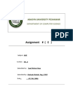 Assignment # (E) : Abasyn University Peshawar