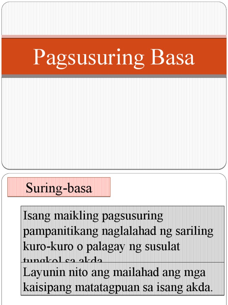 Aralin 1.7.1 Pagsusuring Basa | PDF