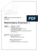 Mathematics Extension 1: 9th October