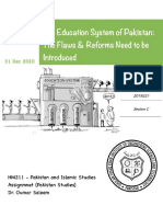 The Education System of Pakistan-The Flaws & Reforms Need to be Introduced (Mahnoor_2019221 and Musa_2019350) 