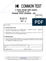 Udaya Two Year CRP (2022) Phase Test (Phase - III) : N S E J S