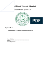 International Islamic University Islamabad: Communication Systems Lab