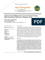 Jurnal Manajemen: Analisis Strategi Traditional Travel Agency Di Tengah Persaingan (Studi Kasus: Airlangga Travel)