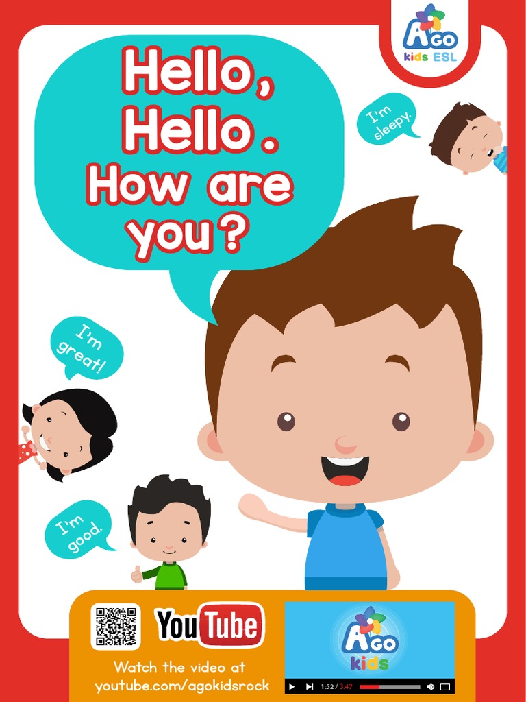 ESL Greetings for Kids Flashcards | PDF