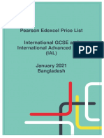 Pearson Edexcel Price List International GCSE and International Advance D Level (IAL) January 2021 Bangladesh