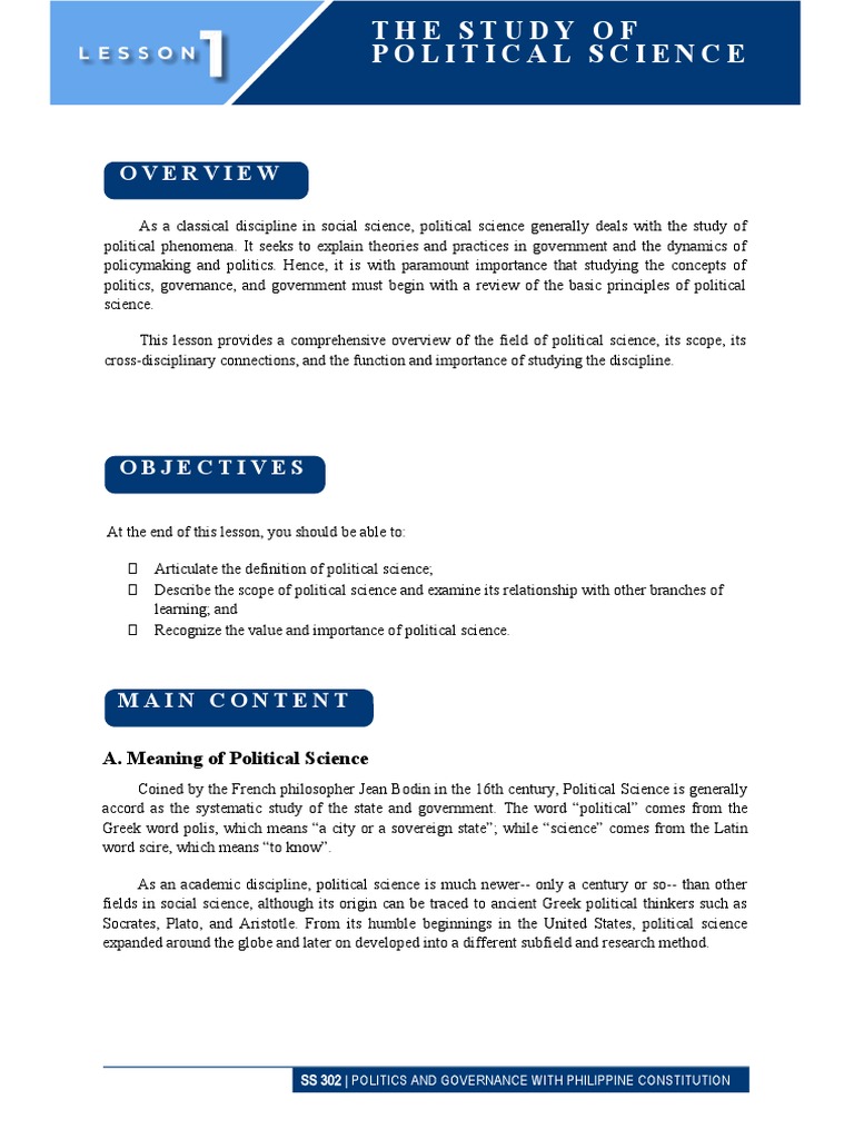 The Study of Political Science | PDF | Political Science | Social Science