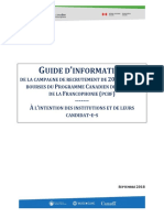 Guide de Candidatures Pour Les Institutions Candidates Et Leurs Candidates Candidats - PCBF 2019