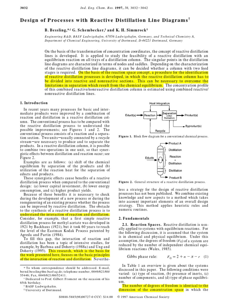 06-1997-Design of Processes With Reactive Distillation Line Diagrams ...