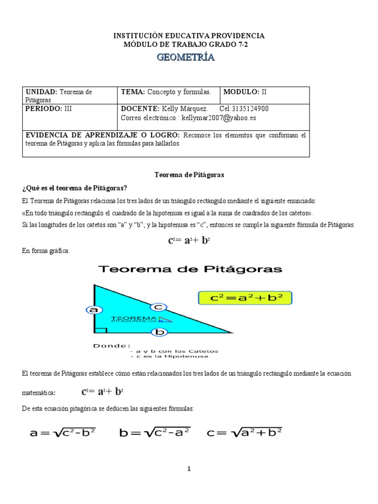 Modulo de Geometria 7 | PDF | Triángulo | Geometría euclidiana