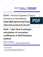Bell Delaware Method - Calculation of Correction Coefficients For Shell Side Heat Transfer